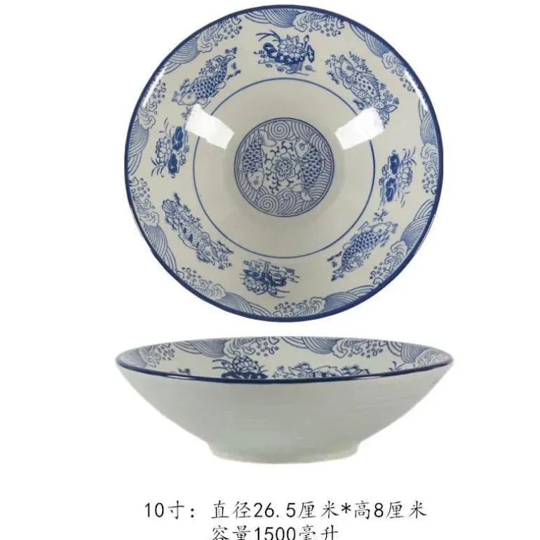 Elegante Fischschale aus Keramik – perfekt für Suppenreis und Serviergerichte
