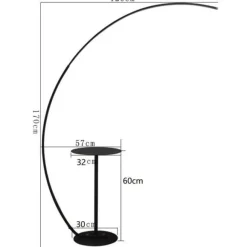 Elegante geschwungene LED-Eck-Stehleuchte