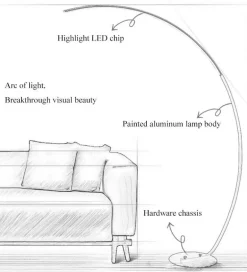 Elegante geschwungene LED-Eck-Stehleuchte