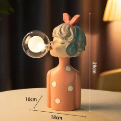 Elegante Tischlampe aus Kunstharz – Stilvolle Schlafzimmerbeleuchtung für Mädchen