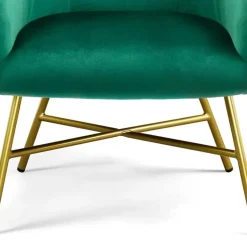 Eleganter Akzentstuhl aus grünem Samt – Stilvoller Loungesessel für Wohnräume