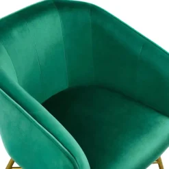 Eleganter Akzentstuhl aus grünem Samt – Stilvoller Loungesessel für Wohnräume