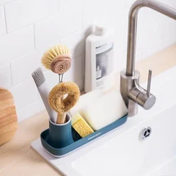 Eleganter bunter Schwammhalter, stilvoller Küchenorganizer