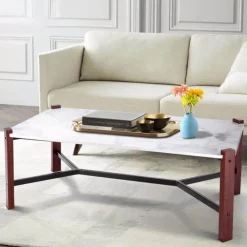 Eleganter Couchtisch mit Marmorplatte – Stilvoller Akzenttisch