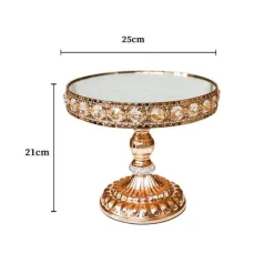 Eleganter Dessertständer aus Kristallglas – vergoldeter Kuchenständer