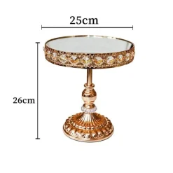 Eleganter Dessertständer aus Kristallglas – vergoldeter Kuchenständer