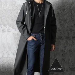 Eleganter dicker Unisex-Regenmantel mit Kapuze