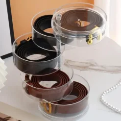 Eleganter drehbarer Schmuck-Organizer – Transparente, mehrschichtige Aufbewahrungsbox
