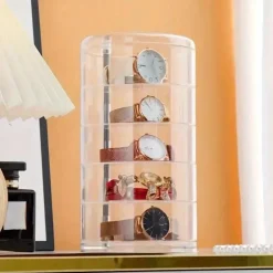 Eleganter drehbarer Schmuck-Organizer – Transparente, mehrschichtige Aufbewahrungsbox