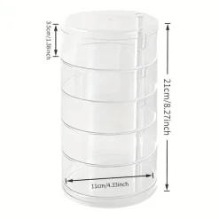 Eleganter drehbarer Schmuck-Organizer – Transparente, mehrschichtige Aufbewahrungsbox