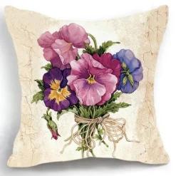 Eleganter Kissenbezug mit Blumenvase – luxuriöser Kissenbezug für die Inneneinrichtung