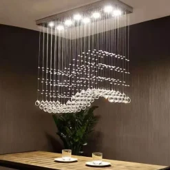 Eleganter Kristall-Regentropfen-Kronleuchter – Luxus-Beleuchtungskörper