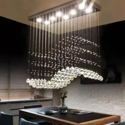 Eleganter Kristall-Regentropfen-Kronleuchter – Luxus-Beleuchtungskörper