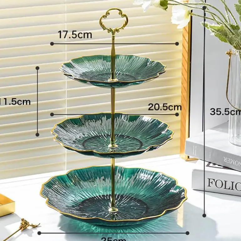 Eleganter mehrstöckiger Dessertständer – Blumenkuchenständer