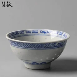 Elegantes blau-weißes Teetassen-Set aus Keramik – handgefertigtes Teezubehör