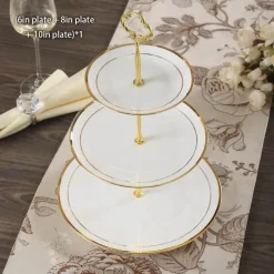 Elegantes Obstteller-Set aus Bone China mit Tortenständer – Buffetgeschirr