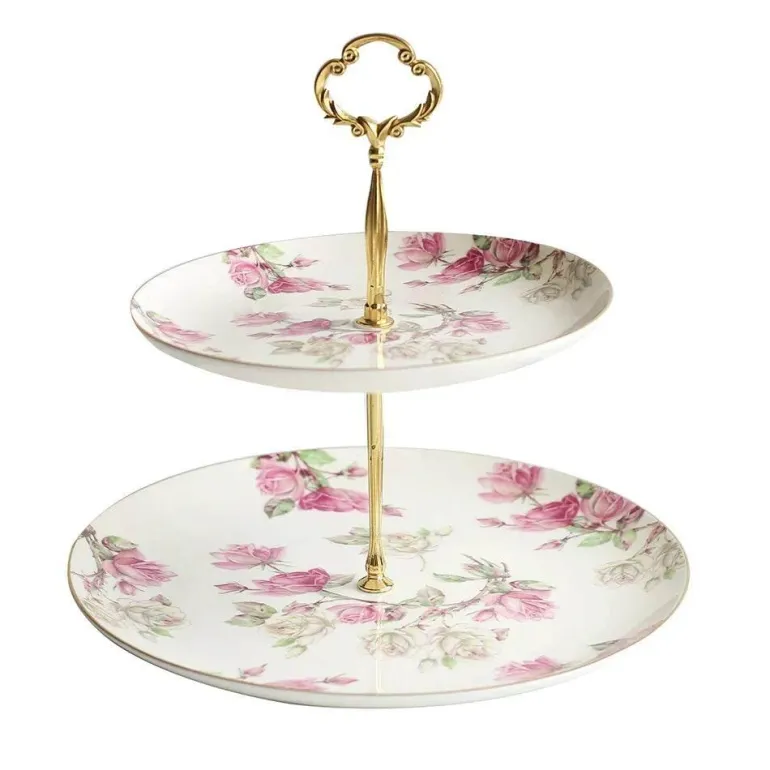 Elegantes Royal Rose Teeservice - Teekanne, Teetassen, Milchkännchen, Zuckerdose, Untertasse