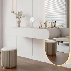 Elegantes Schminktisch-Set - Delinda Frisiertisch mit Hocker