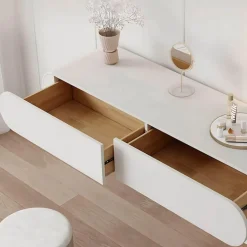 Elegantes Schminktisch-Set - Delinda Frisiertisch mit Hocker