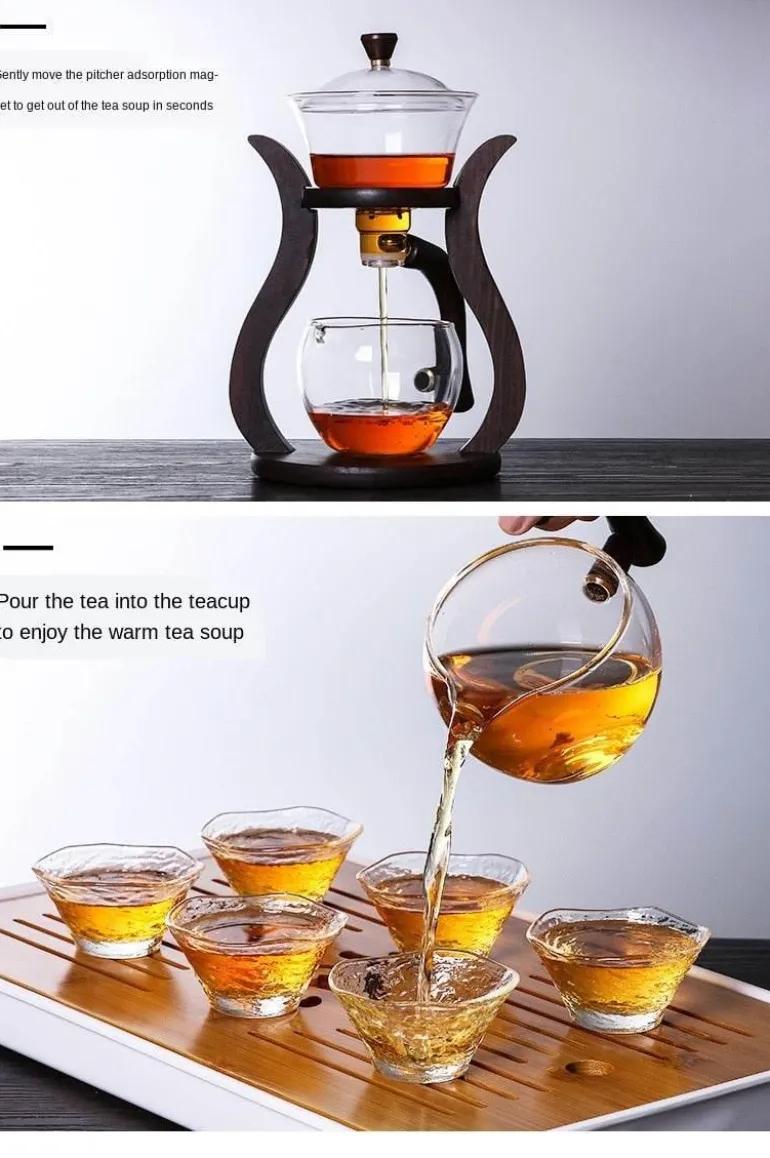 Elegantes Tee-Ei-Set aus Glas – magnetisches Brühzubehör
