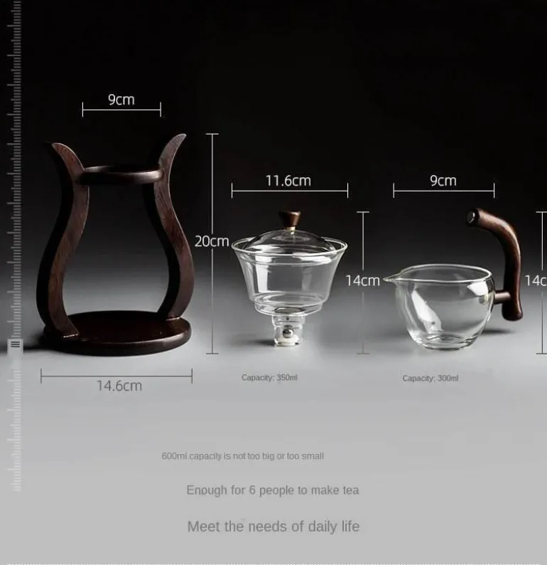 Elegantes Tee-Ei-Set aus Glas – magnetisches Brühzubehör