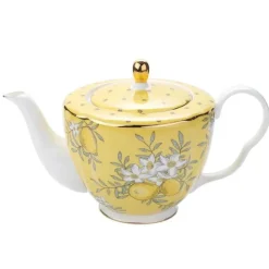 Elegantes Teeservice aus Knochenporzellan – Zitronenbaum-Tasse und Untertasse, Schwarztee-Set