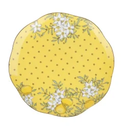 Elegantes Teeservice aus Knochenporzellan – Zitronenbaum-Tasse und Untertasse, Schwarztee-Set