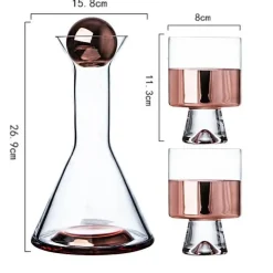 Elegantes Wasserkrug-Set - Glaskaraffe mit Bechern