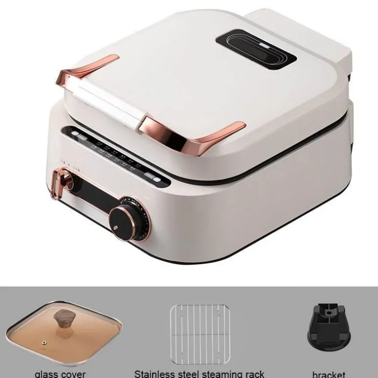 Elektrische doppelseitige Backform – Vielseitiger Grill-Kocher zum Wenden