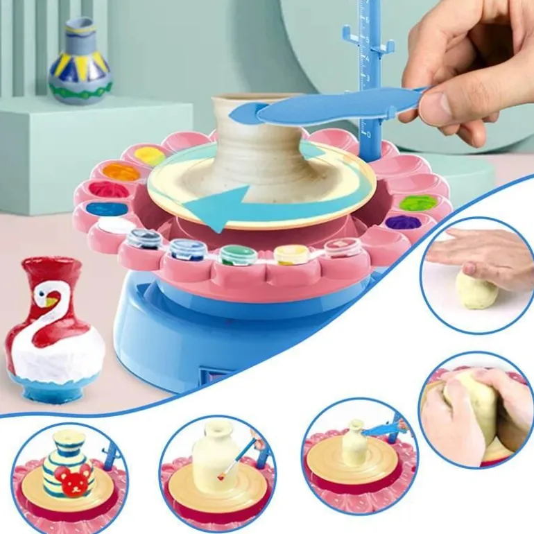 Elektrische Töpferscheibe für Kinder – Mini-Bastelmaschine für Kunstprojekte