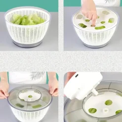 Elektrischer Gemüsetrockner und Salatschleuder, 2-in-1-Küchengerät