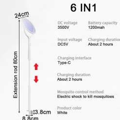 Elektrischer 6-in-1-Mückenvernichter – drehbare Insektenfalle