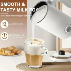 Elektrischer 4-in-1-Milchaufschäumer – Großer Dampfgarer aus Edelstahl