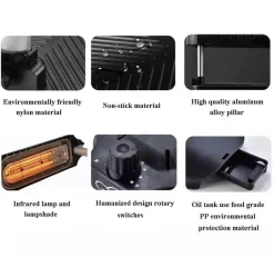 Elektrischer rauchfreier Grill - Antihaftbeschichtetes 3D-Koreanisches Kochfeld