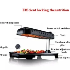 Elektrischer rauchfreier Grill - Antihaftbeschichtetes 3D-Koreanisches Kochfeld