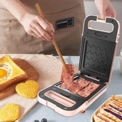 Elektrischer Sandwichtoaster, Waffeleisen – 2-in-1-Frühstücksmaschine