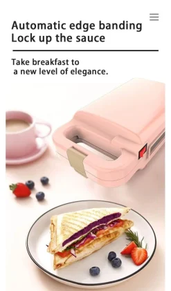 Elektrischer Sandwichtoaster, Waffeleisen – 2-in-1-Frühstücksmaschine