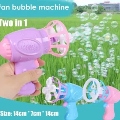 Elektrischer Seifenblasenblumen-Ventilator – Lustiges Outdoor-Spielzeug für Kinder