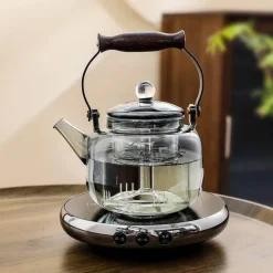 Elektrisches Teekannen-Set aus Klarglas – Moderner Wasserkocher mit Sieb