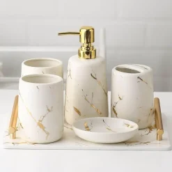 Emperador Marble Bathroom Decor - Elegant Stone Accents