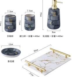 Emperador Marble Bathroom Decor - Elegant Stone Accents