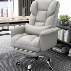 Ergonomic Leather Office Chair - Adjustable Comfy Seating