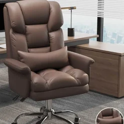 Ergonomic Leather Office Chair - Adjustable Comfy Seating