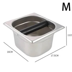 Espresso-Abklopfbehälter aus Edelstahl zur einfachen Entsorgung des Kaffeesatzes