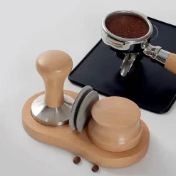 Espresso-Distributor-Tamper mit Edelstahl-Pucksieb – Barista-Kaffeezubehör