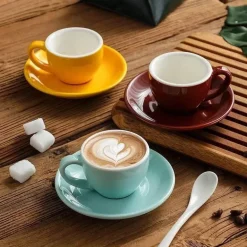 Espresso-Kaffeetassen-Set aus Keramik – Teetassen und Becher aus Keramik zum Frühstück
