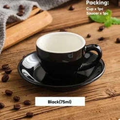 Espresso-Kaffeetassen-Set aus Keramik – Teetassen und Becher aus Keramik zum Frühstück