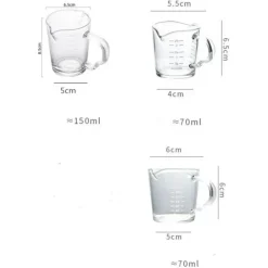 Espresso-Messbecher aus Glas mit Doppelöffnungs-Messskala für perfekte Lattes