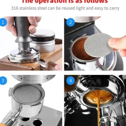 Espresso-Pucksieb aus Edelstahl für den professionellen Siebträgereinsatz