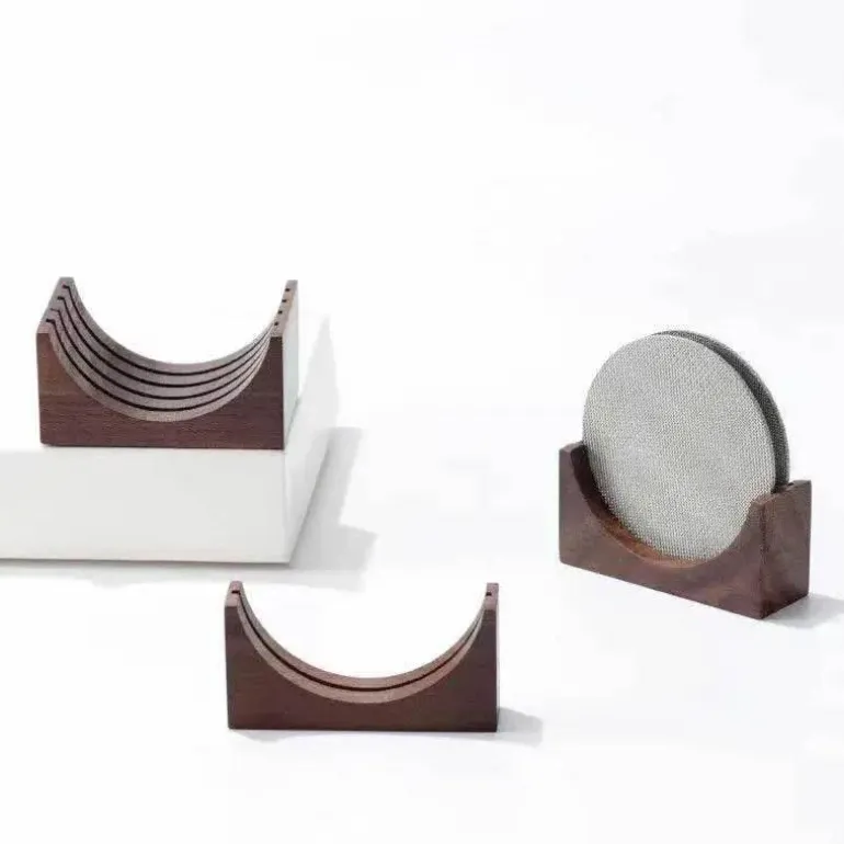 Espresso-Puck-Siebständer für 51–53 mm Siebträger, stilvoller Walnusshalter